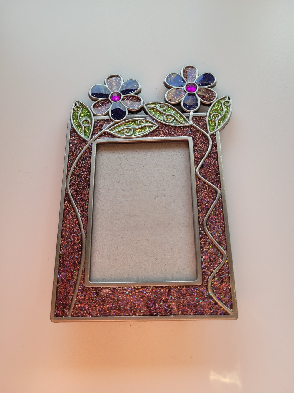 SS - 🎁 Free w/ purchase of $25+ / Glitter Floral Picture Frame